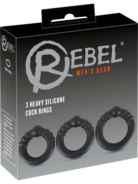 Rebel: 3 Heavy Silicone Cock Rings