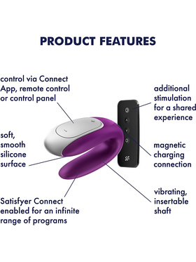 Satisfyer Connect: Double Fun, Partner Vibrator, purple