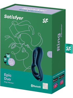 Satisfyer Connect: Epic Duo, Ring Vibrator, blue