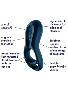 Satisfyer Connect: Epic Duo, Ring Vibrator, blue