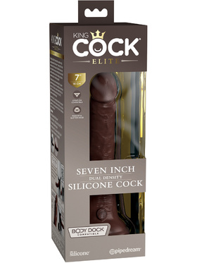 King Cock Elite: Dual Density Silicone Cock, 21 cm, dark