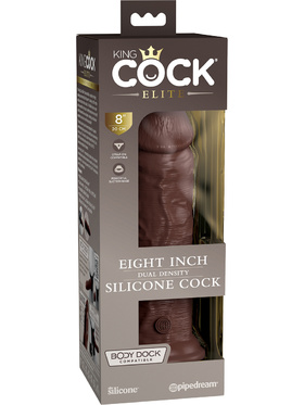 King Cock Elite: Dual Density Silicone Cock, 22 cm, dark