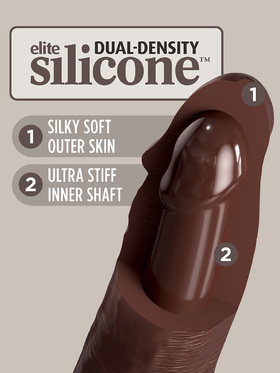 King Cock Elite: Dual Density Silicone Cock, 22 cm, dark