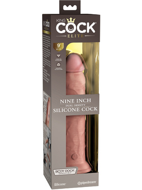 King Cock Elite: Dual Density Silicone Cock, 25 cm, light