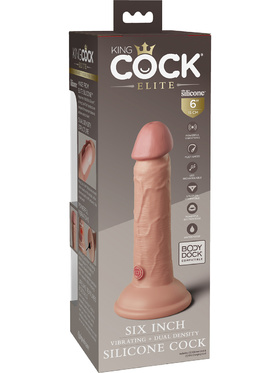 King Cock Elite: Dual Density Silicone Vibrating Cock, 18 cm, light 