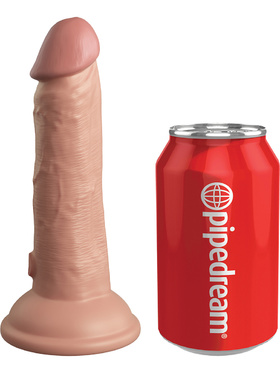 King Cock Elite: Dual Density Silicone Vibrating Cock, 18 cm, light 