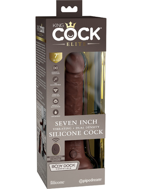 King Cock Elite: Dual Density Silicone Vibrating Cock, 21 cm, dark