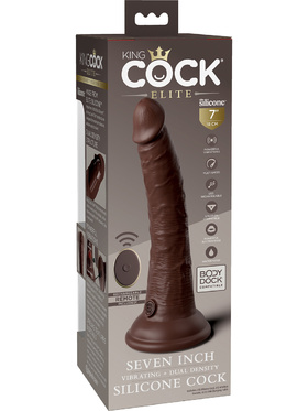 King Cock Elite: Dual Density Silicone Vibrating Cock, 21 cm, dark