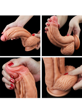 LoveToy: Dual-Layered Silicone Cock, 25 cm, light