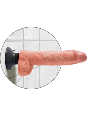 King Cock: Vibrating Cock with Balls, 25 cm, light