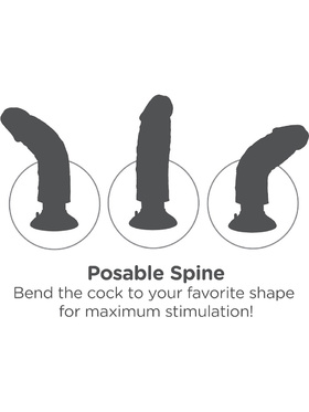 King Cock: Vibrating Cock with Balls, 25 cm, dark