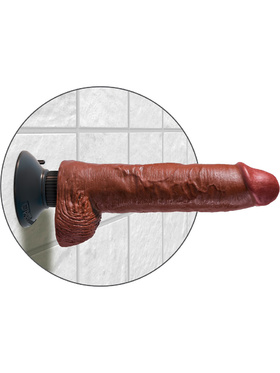 King Cock: Vibrating Cock with Balls, 25 cm, dark