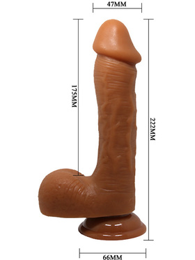 Beautiful Johnson: Realistic Dildo with Suctioncup, 22 cm, dark