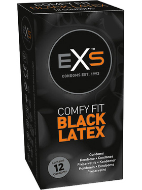 EXS Black Latex: Condoms, 12-pack