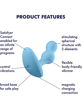 Satisfyer Connect: Deep Diver, Plug Vibrator, blue