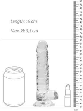 RealRock: Crystal Clear Realistic Dildo, 17 cm