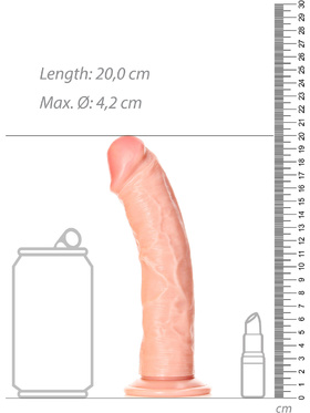 RealRock: Curved Realistic Dildo, 18 cm, light 