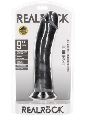 RealRock: Curved Realistic Dildo, 23 cm, black