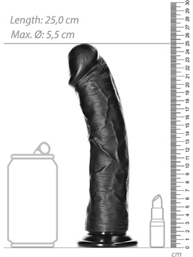 RealRock: Curved Realistic Dildo, 23 cm, black