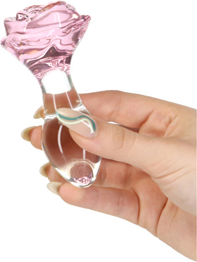 Pillow Talk: Rosy, Luxurious Glass Anal Plug with Bonus Bullet