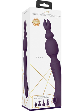 Vive: Nami, Pulse-Wave Wand Vibrator with Clitoral Sleeves, purple