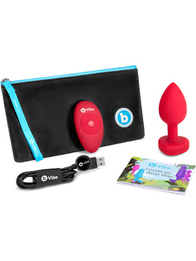 B-Vibe: Vibrating Heart, Remote Control Plug, red