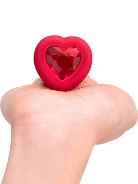 B-Vibe: Vibrating Heart, Remote Control Plug, red