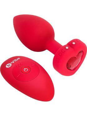 B-Vibe: Vibrating Heart, Remote Control Plug, red