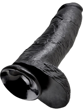 King Cock: Realistic Dildo with Balls, 31 cm, black