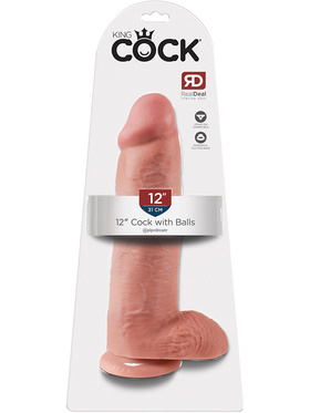 King Cock: Realistic Dildo with Balls, 31 cm, light