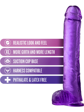 B Yours Plus: Hefty n' Hung Dildo, 36 cm, purple