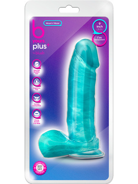 B Yours Plus: Mount n' Moan Dildo, 23 cm, turquoise