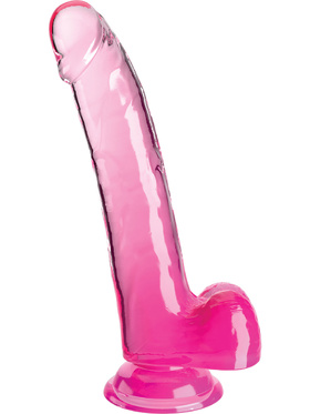 King Cock Clear: Dildo with Balls, 25 cm, pink