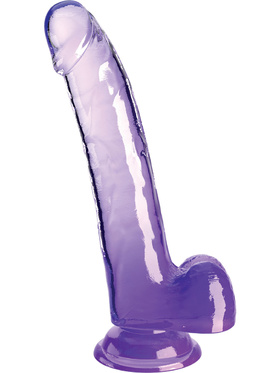 King Cock Clear: Dildo with Balls, 25 cm, purple