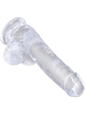 King Cock Clear: Dildo with Balls, 18 cm, transparent