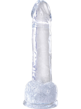 King Cock Clear: Dildo with Balls, 20 cm, transparent