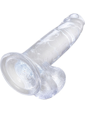 King Cock Clear: Dildo with Balls, 20 cm, transparent