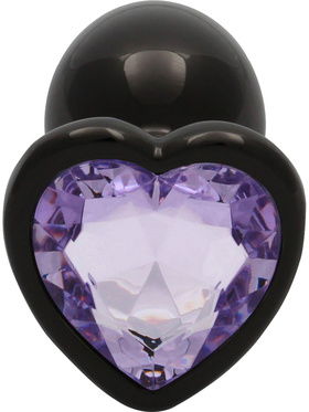 Ouch!: Heart Gem Metal Butt Plug, small, grey