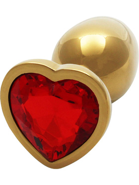 Ouch!: Heart Gem Metal Butt Plug, small, gold