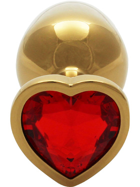 Ouch!: Heart Gem Metal Butt Plug, small, gold