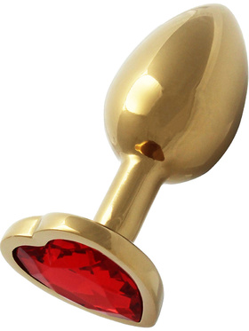 Ouch!: Heart Gem Metal Butt Plug, small, gold