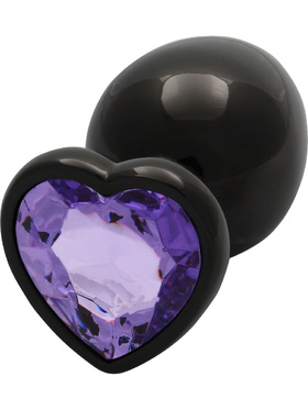 Ouch!: Heart Gem Metal Butt Plug, large, grey