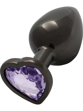 Ouch!: Heart Gem Metal Butt Plug, large, grey