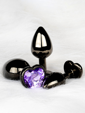 Ouch!: Heart Gem Metal Butt Plug, large, grey