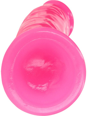 RealRock: Glow in the Dark Realistic Dildo, 15.5 cm, pink