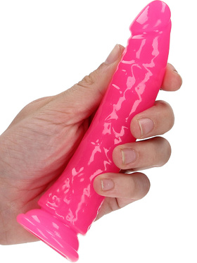 RealRock: Glow in the Dark Realistic Dildo, 15.5 cm, pink