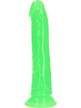 RealRock: Glow in the Dark Realistic Dildo, 18 cm, green