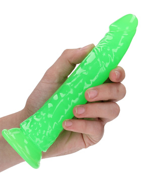 RealRock: Glow in the Dark Realistic Dildo, 18 cm, green