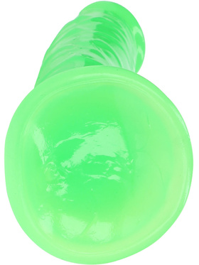 RealRock: Glow in the Dark Realistic Dildo, 18 cm, green