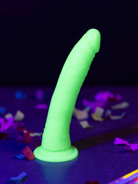 RealRock: Glow in the Dark Realistic Dildo, 18 cm, green